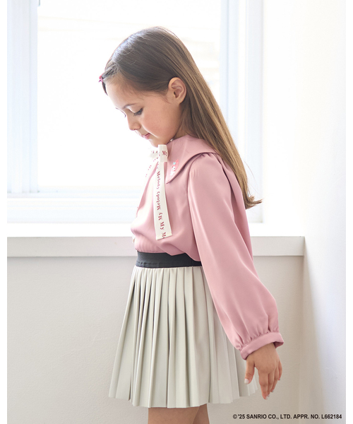Lycee mine（リセマイン）の「【サンリオキャラクターズ】ボウタイ付きブラウス（シャツ/ブラウス・キッズ・ブラック/ライトピンク/オフホワイト/マルチ・100cm/120cm/110cm/130cm/140cm）」の19枚目の写真