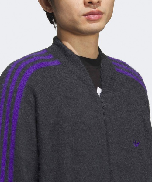adidas（アディダス）の「adidas/アディダス ORI  KNIT A15 トラックジャケット（ジャージ・メンズ・エンジ/ホワイト/ブラック/チャコールグレー×パープル・XL/L/M/S）」の16枚目の写真