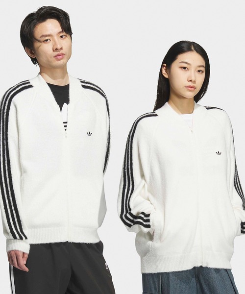 adidas（アディダス）の「adidas/アディダス ORI  KNIT A15 トラックジャケット（ジャージ・メンズ・エンジ/ホワイト/ブラック/チャコールグレー×パープル・XL/L/M/S）」の9枚目の写真