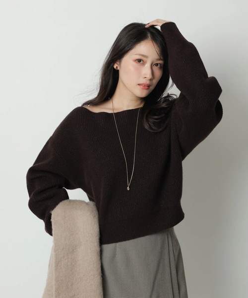ウールカシミヤオフネックニット（ニット/セーター）｜Apuweiser-riche