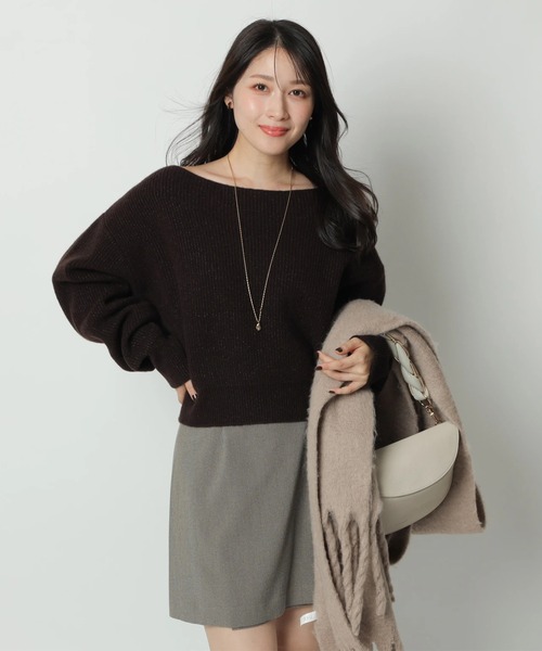 Apuweiser-riche ウールカシミヤオフネックニット ウールカシミヤオフネックニット（ニット/セーター）｜Apuweiser-riche