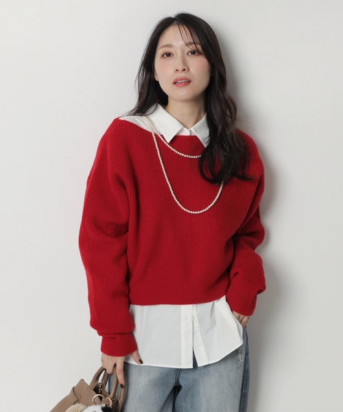 Apuweiser-riche ウールカシミヤオフネックニット ウールカシミヤオフネックニット（ニット/セーター）｜Apuweiser-riche