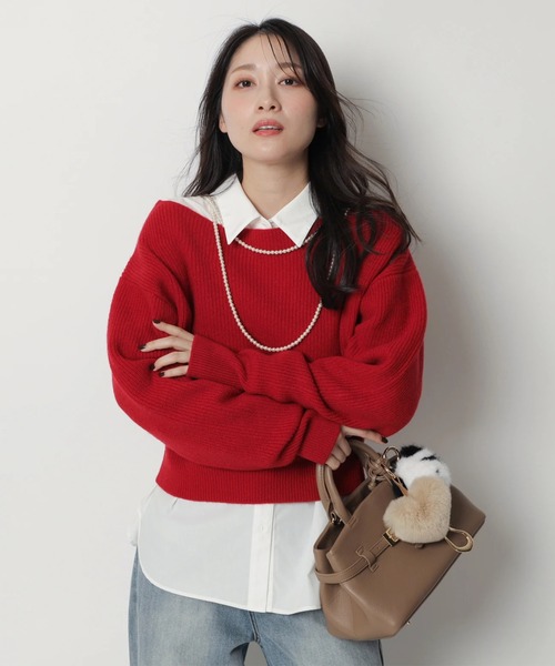 Apuweiser-riche ウールカシミヤオフネックニット ウールカシミヤオフネックニット（ニット/セーター）｜Apuweiser-riche