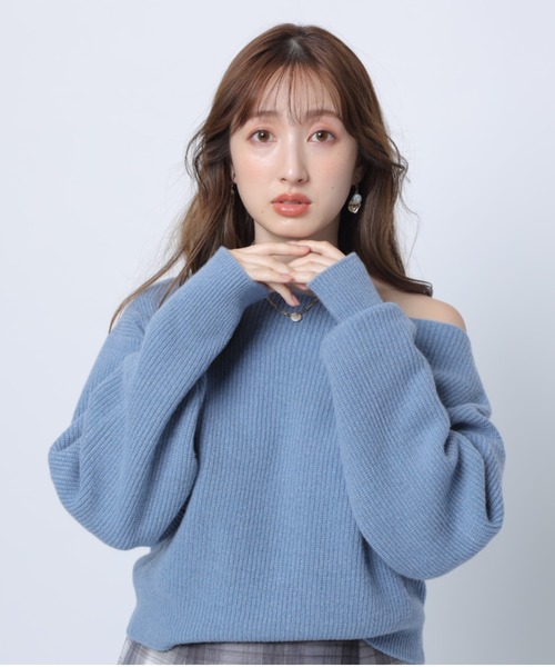 ウールカシミヤオフネックニット（ニット/セーター）｜Apuweiser-riche