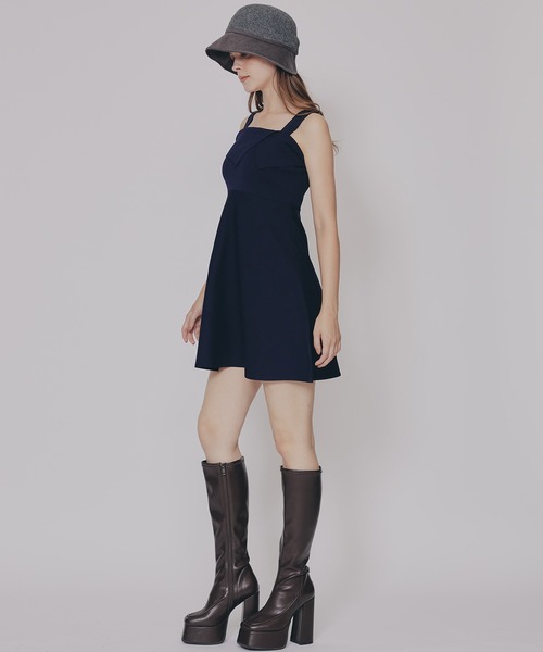 REDYAZEL（レディアゼル）の「チェックショートシャツ×ニットミニワンピース（セットアップ・レディース・ネイビー系/ブラウン系その他/ブルー系その他・FREE）」の18枚目の写真