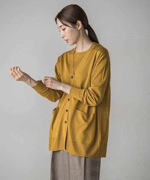 la.f…(ラエフ)の「SARIニットカーディガン≪手洗い可能≫(カーディガン/ボレロ・レディース・ブラウン/ライトグレー/イエロー・9号/7号)」の16枚目の写真