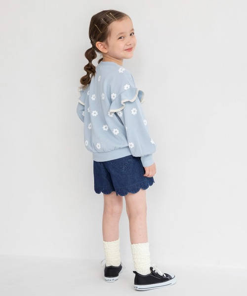 BRANSHES（ブランシェス）の「肩フリルトレーナー（スウェット・キッズ・アイボリー/サックスブルー/ブラック/ラベンダー・90/80/100/140/130/150/120/110）」の14枚目の写真