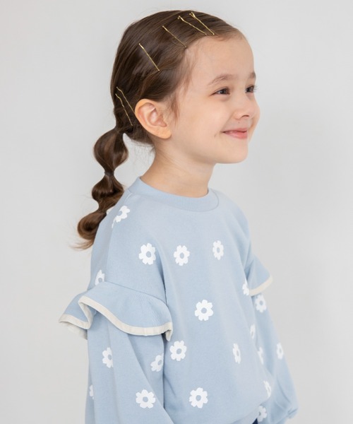 BRANSHES（ブランシェス）の「肩フリルトレーナー（スウェット・キッズ・アイボリー/サックスブルー/ブラック/ラベンダー・90/80/100/140/130/150/120/110）」の15枚目の写真