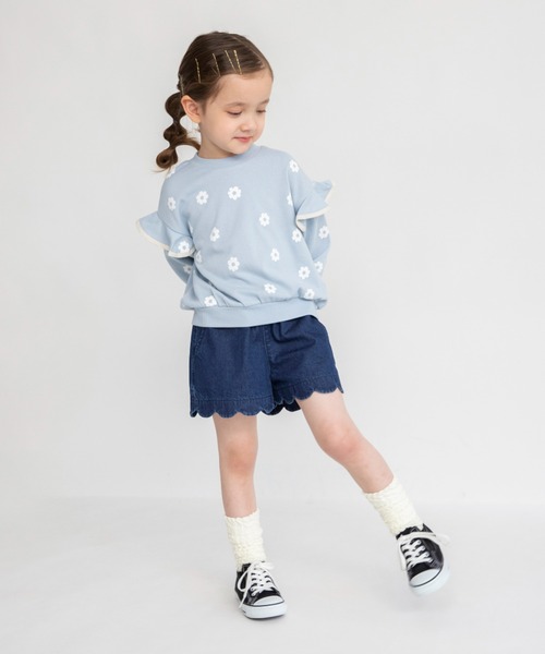 BRANSHES（ブランシェス）の「肩フリルトレーナー（スウェット・キッズ・アイボリー/サックスブルー/ブラック/ラベンダー・90/80/100/140/130/150/120/110）」の13枚目の写真