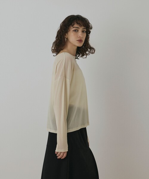 Diagram（ダイアグラム）の「フロッキーオーバーカットトップ（Tシャツ/カットソー・レディース・キナリ/ボルドー/ブラック・36）」の8枚目の写真