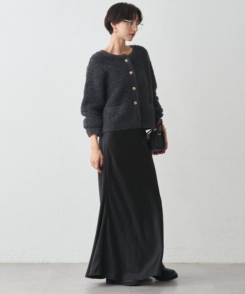 LOUNGEDRESS（ラウンジドレス）の「ウールボアニットコーディガン（カーディガン/ボレロ・レディース・グレー/アイボリー・FREE）」の11枚目の写真