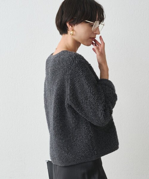 LOUNGEDRESS（ラウンジドレス）の「ウールボアニットコーディガン（カーディガン/ボレロ・レディース・グレー/アイボリー・FREE）」の16枚目の写真
