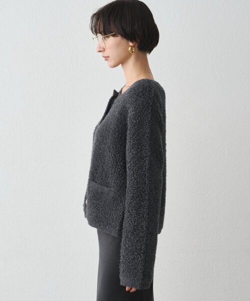 LOUNGEDRESS（ラウンジドレス）の「ウールボアニットコーディガン（カーディガン/ボレロ・レディース・グレー/アイボリー・FREE）」の18枚目の写真