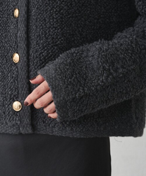 LOUNGEDRESS（ラウンジドレス）の「ウールボアニットコーディガン（カーディガン/ボレロ・レディース・グレー/アイボリー・FREE）」の21枚目の写真