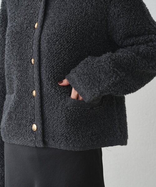 LOUNGEDRESS（ラウンジドレス）の「ウールボアニットコーディガン（カーディガン/ボレロ・レディース・グレー/アイボリー・FREE）」の22枚目の写真