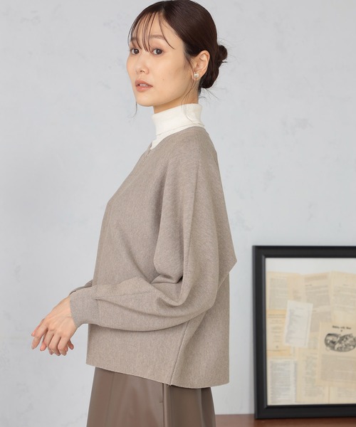 GALLORIA（ギャローリア）の「マシンウォッシャブル　ドルマンジップカーディガン（カーディガン/ボレロ・レディース・ライトグレー/モカ・L/M）」の8枚目の写真