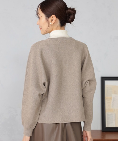 GALLORIA（ギャローリア）の「マシンウォッシャブル　ドルマンジップカーディガン（カーディガン/ボレロ・レディース・ライトグレー/モカ・L/M）」の9枚目の写真