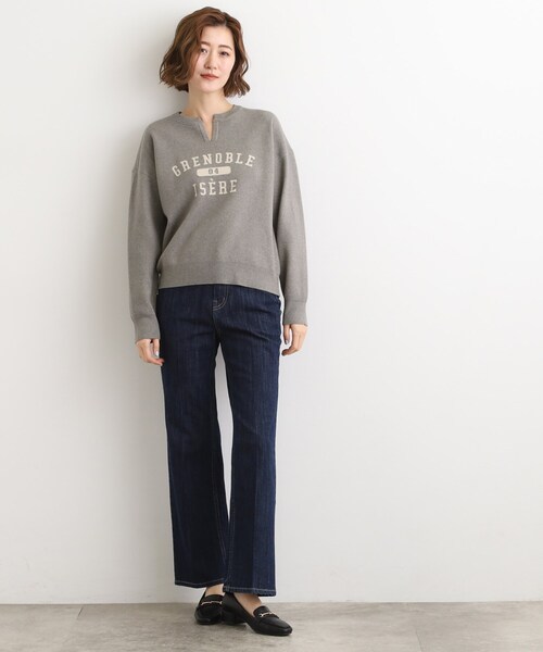 grove(グローブ)の「カレッジロゴキーネックニット(ニット/セーター・レディース・アイボリー/チャコールグレー/ダークグレー・02/03/05/04/01)」の10枚目の写真