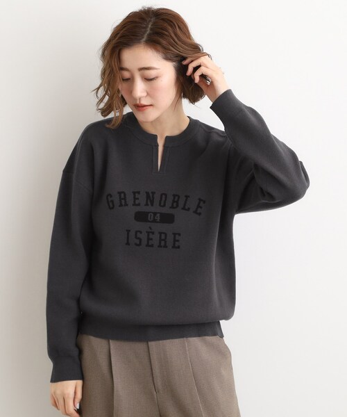 grove(グローブ)の「カレッジロゴキーネックニット(ニット/セーター・レディース・アイボリー/チャコールグレー/ダークグレー・02/03/05/04/01)」の13枚目の写真