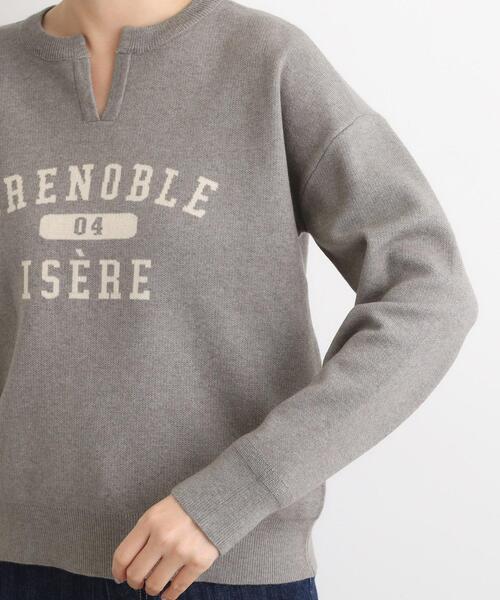 grove(グローブ)の「カレッジロゴキーネックニット(ニット/セーター・レディース・アイボリー/チャコールグレー/ダークグレー・02/03/05/04/01)」の20枚目の写真