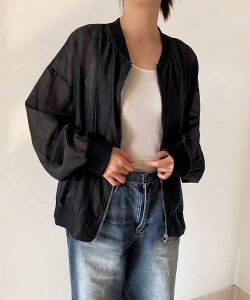 ReRe(リリ)の「シアーライトブルゾン(ブルゾン・レディース・ブラック/ホワイト・MEDIUM)」の16枚目の写真