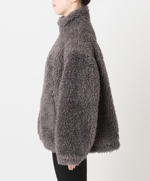 JOURNAL STANDARD（ジャーナルスタンダード）の「エアリーボア ブルゾン（ブルゾン・レディース・ベージュ/チャコールグレー・FREE）」の16枚目の写真