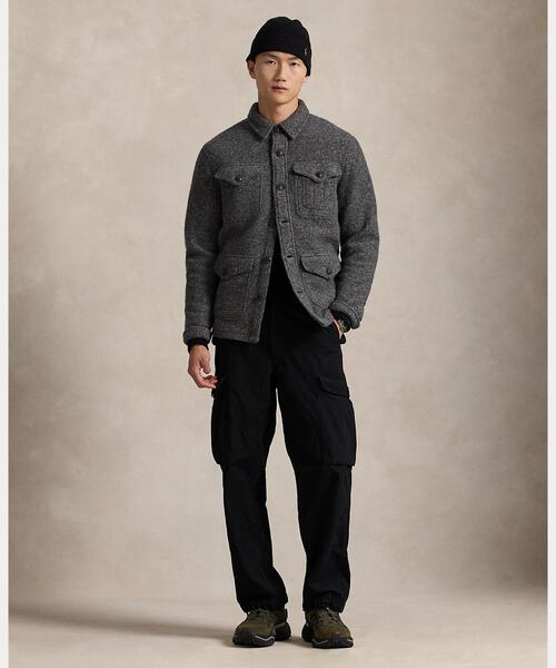 [新品タグ付き] Polo ウールブレンド レザーの長袖 ジャケット 86869276_b_01_215.jpg