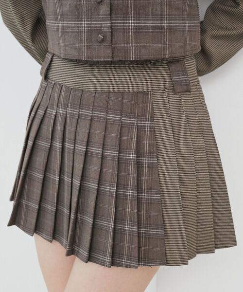 MAJESTIC LEGON(マジェスティックレゴン)の「スイッチングパターンプリーツスカパン(スカート・レディース・グレー系その他4/グレー系その他/ブラウン系その他2・MEDIUM)」の10枚目の写真
