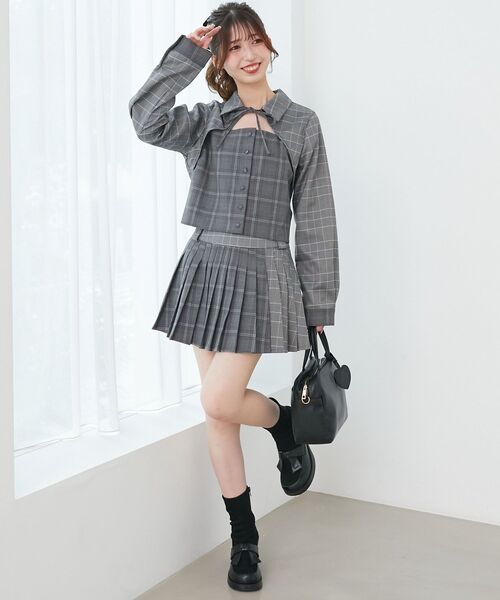 MAJESTIC LEGON(マジェスティックレゴン)の「スイッチングパターンプリーツスカパン(スカート・レディース・グレー系その他4/グレー系その他/ブラウン系その他2・MEDIUM)」の11枚目の写真