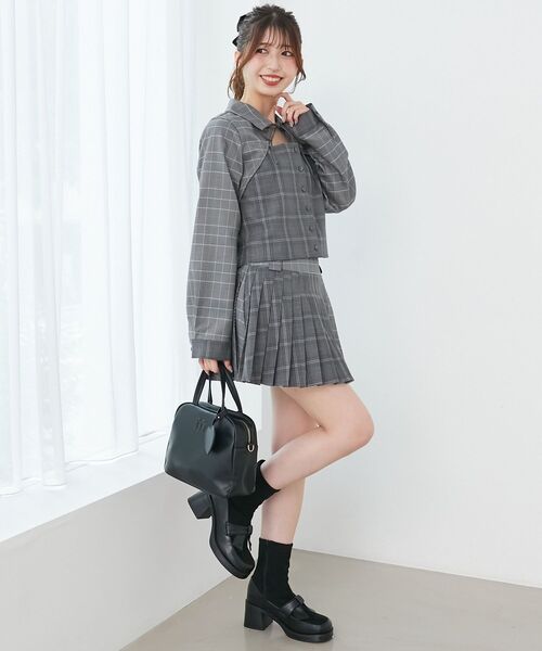 MAJESTIC LEGON(マジェスティックレゴン)の「スイッチングパターンプリーツスカパン(スカート・レディース・グレー系その他4/グレー系その他/ブラウン系その他2・MEDIUM)」の12枚目の写真