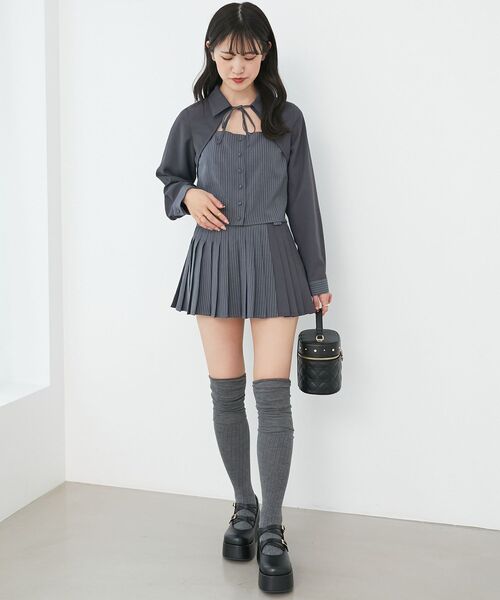 MAJESTIC LEGON(マジェスティックレゴン)の「スイッチングパターンプリーツスカパン(スカート・レディース・グレー系その他4/グレー系その他/ブラウン系その他2・MEDIUM)」の18枚目の写真