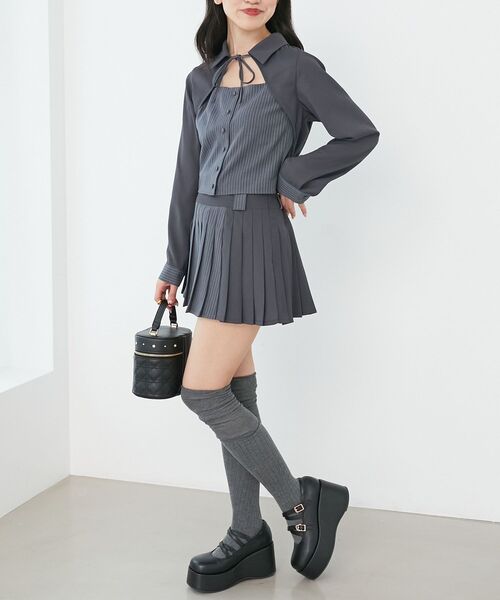 MAJESTIC LEGON(マジェスティックレゴン)の「スイッチングパターンプリーツスカパン(スカート・レディース・グレー系その他4/グレー系その他/ブラウン系その他2・MEDIUM)」の19枚目の写真