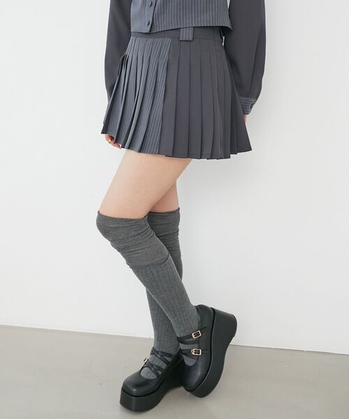 MAJESTIC LEGON(マジェスティックレゴン)の「スイッチングパターンプリーツスカパン(スカート・レディース・グレー系その他4/グレー系その他/ブラウン系その他2・MEDIUM)」の22枚目の写真