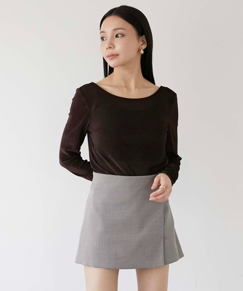 Luan（ルアン）の「【Luan】SHEER VELOUR BODY SUIT/シアーベロアボディースーツ（Tシャツ/カットソー・レディース・ホワイト/ブラウン・0/1）」の11枚目の写真