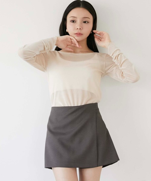 Luan（ルアン）の「【Luan】SHEER VELOUR BODY SUIT/シアーベロアボディースーツ（Tシャツ/カットソー・レディース・ホワイト/ブラウン・0/1）」の6枚目の写真