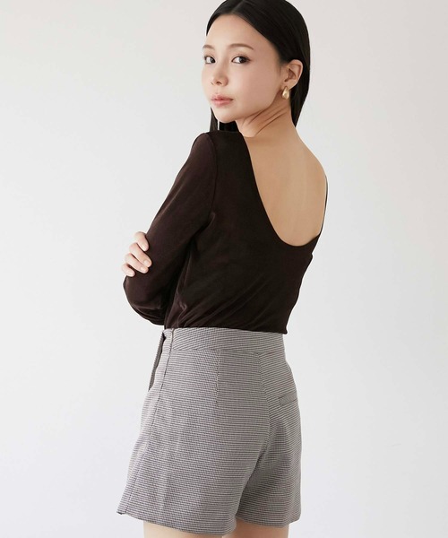 Luan（ルアン）の「【Luan】SHEER VELOUR BODY SUIT/シアーベロアボディースーツ（Tシャツ/カットソー・レディース・ホワイト/ブラウン・0/1）」の5枚目の写真