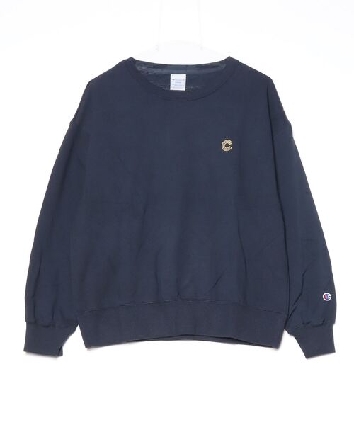 Champion(チャンピオン)の「【別注】チャンピオン CREW NECK SWEATSHIRT 限定コラボ(スウェット・レディース・ホワイト/ネイビー・M/L)」の1枚目の写真