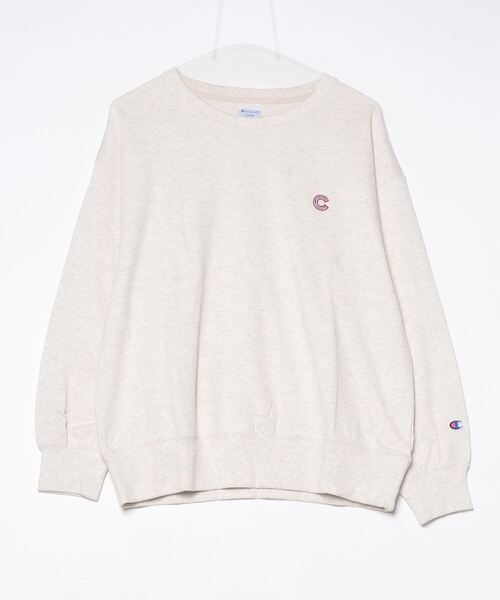 Champion(チャンピオン)の「【別注】チャンピオン CREW NECK SWEATSHIRT 限定コラボ(スウェット・レディース・ホワイト/ネイビー・M/L)」の2枚目の写真