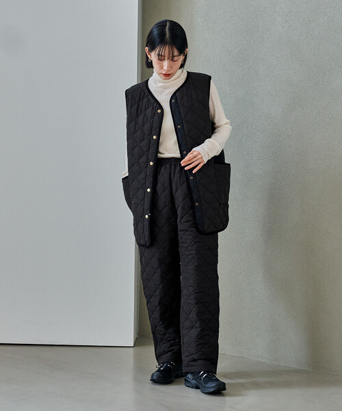 韓国ファッション　fetch PRIMALOFT キルティングパンツ セール】PRIMALOFT ダイヤキルトパンツ/プリマロフト＜セットアップ