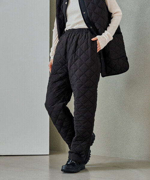 FREAK'S STORE(フリークスストア)の「PRIMALOFT ダイヤキルトパンツ/プリマロフト<セットアップ対応>(その他パンツ・レディース・ブラック/オリーブ・SMALL/MEDIUM)」の16枚目の写真