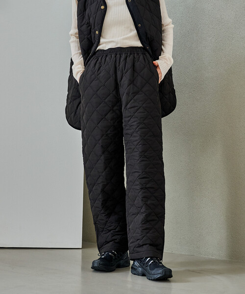 FREAK'S STORE(フリークスストア)の「PRIMALOFT ダイヤキルトパンツ/プリマロフト<セットアップ対応>(その他パンツ・レディース・ブラック/オリーブ・SMALL/MEDIUM)」の14枚目の写真