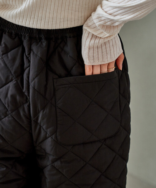 FREAK'S STORE(フリークスストア)の「PRIMALOFT ダイヤキルトパンツ/プリマロフト<セットアップ対応>(その他パンツ・レディース・ブラック/オリーブ・SMALL/MEDIUM)」の4枚目の写真
