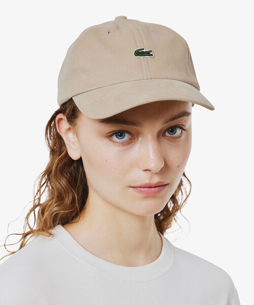 LACOSTE(ラコステ)の「ワンポイントワニロゴ・コーデュロイキャップ(キャップ・メンズ・カーキ/ブラック/ベージュ・58cm)」の3枚目の写真