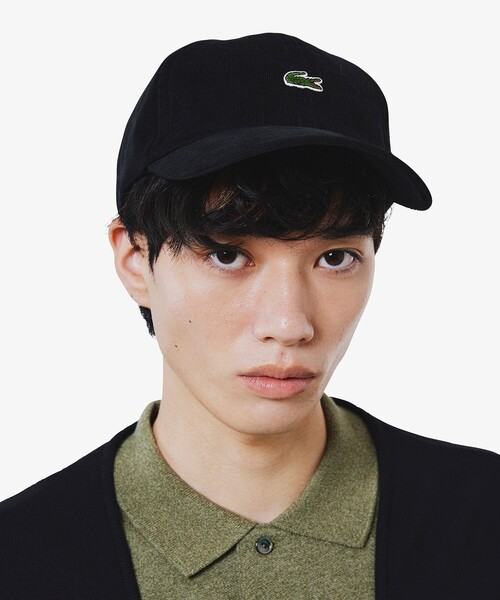 LACOSTE(ラコステ)の「ワンポイントワニロゴ・コーデュロイキャップ(キャップ・メンズ・カーキ/ブラック/ベージュ・58cm)」の2枚目の写真