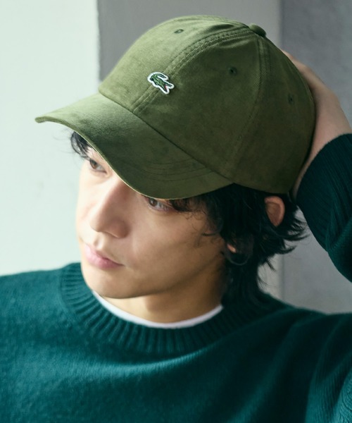 LACOSTE(ラコステ)の「ワンポイントワニロゴ・コーデュロイキャップ(キャップ・メンズ・カーキ/ブラック/ベージュ・58cm)」の5枚目の写真