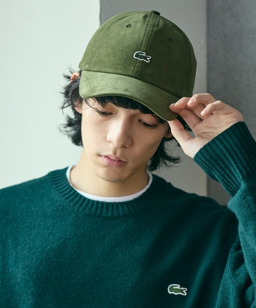 LACOSTE(ラコステ)の「ワンポイントワニロゴ・コーデュロイキャップ(キャップ・メンズ・カーキ/ブラック/ベージュ・58cm)」の8枚目の写真