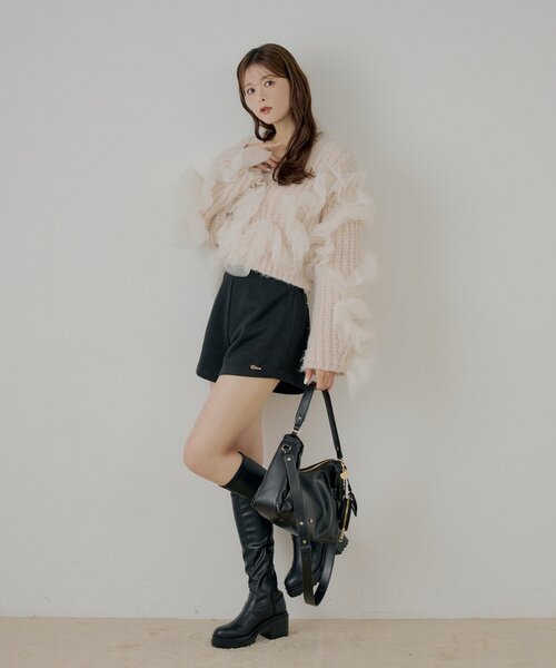 Chico（チコ）の「【2サイズ展開あり】ブローチ付きコンパクトショートパンツ（その他パンツ・レディース・ベージュ/ブラウン/ブラック・FREE/MEDIUM）」の12枚目の写真