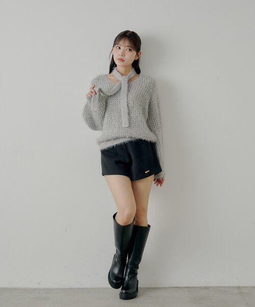 Chico（チコ）の「【2サイズ展開あり】ブローチ付きコンパクトショートパンツ（その他パンツ・レディース・ベージュ/ブラウン/ブラック・FREE/MEDIUM）」の7枚目の写真