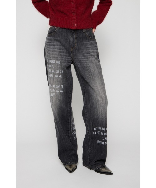 LAGUA GEM（ラグアジェム）の「VINTAGE PRINT STRAIGHT デニム（デニムパンツ・レディース・ブルー/ブラック・22inch/23inch/24inch/25inch/26inch）」の5枚目の写真