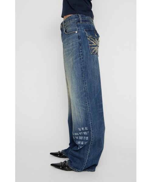 LAGUA GEM（ラグアジェム）の「VINTAGE PRINT STRAIGHT デニム（デニムパンツ・レディース・ブルー/ブラック・22inch/23inch/24inch/25inch/26inch）」の10枚目の写真